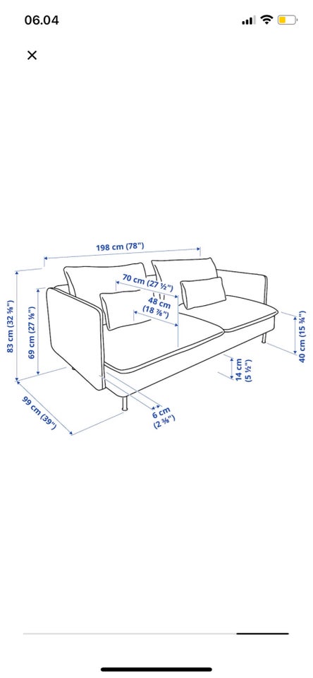 Sofa stof 2 pers