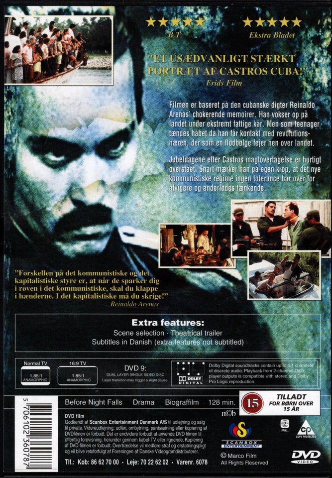 Before night falls, DVD, andet