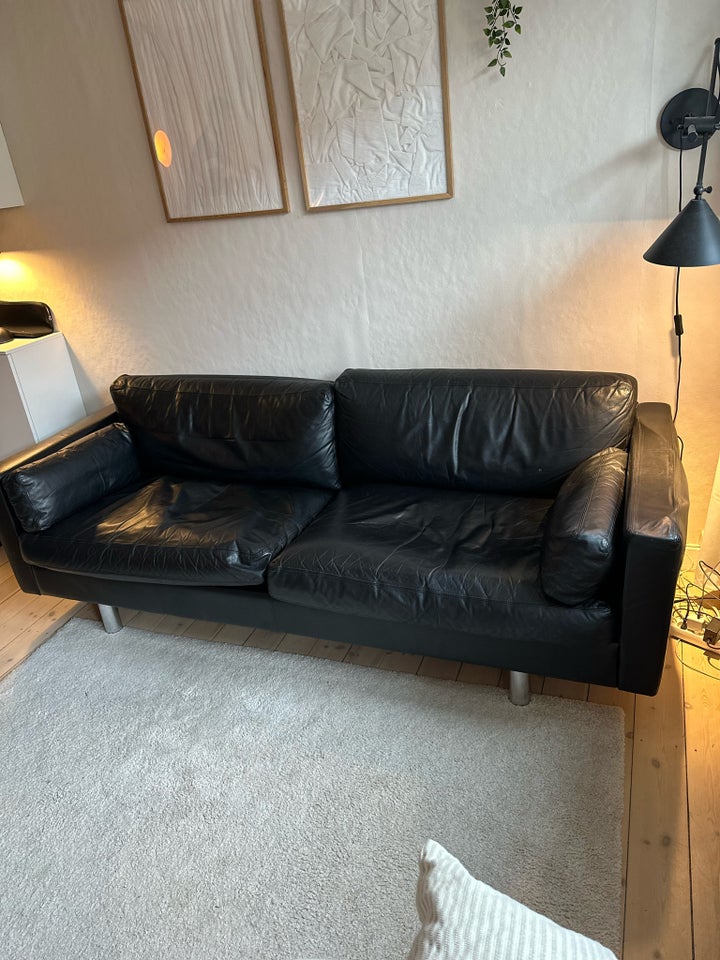 Sofa, læder, 3 pers.