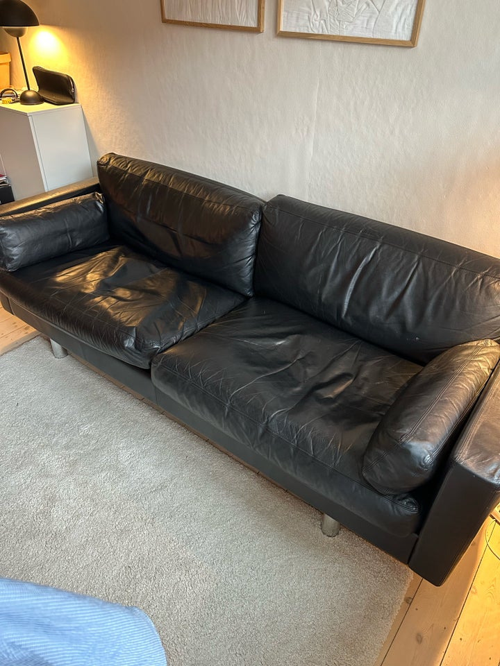 Sofa, læder, 3 pers.