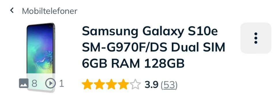 Samsung Galaxy s10e 132 gb 