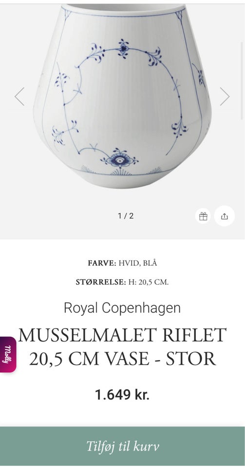 Porcelæn, Vase, Royal Copenhagen