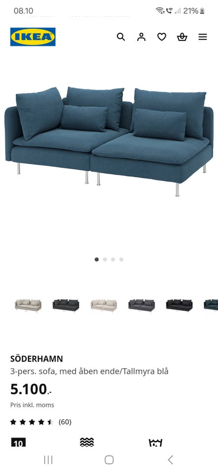 Sofa, polyester, 3 pers.