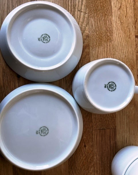 Porcelæn, Kopper, underkopper og