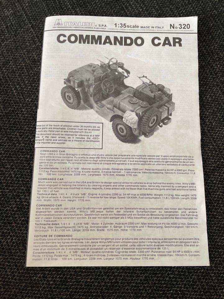 Byggesæt Italeri Commando Car