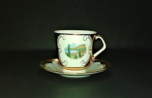 Porcelæn kop og underkop made in