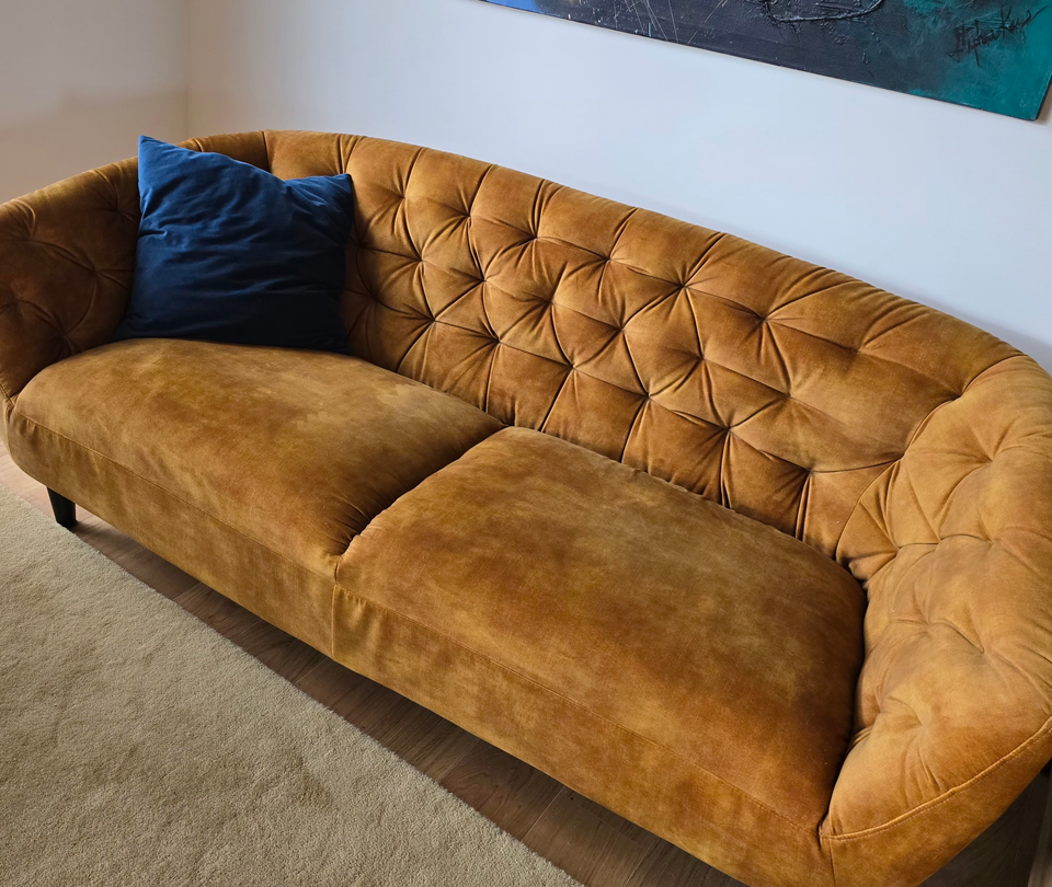 Sofa, velour, 3 pers.