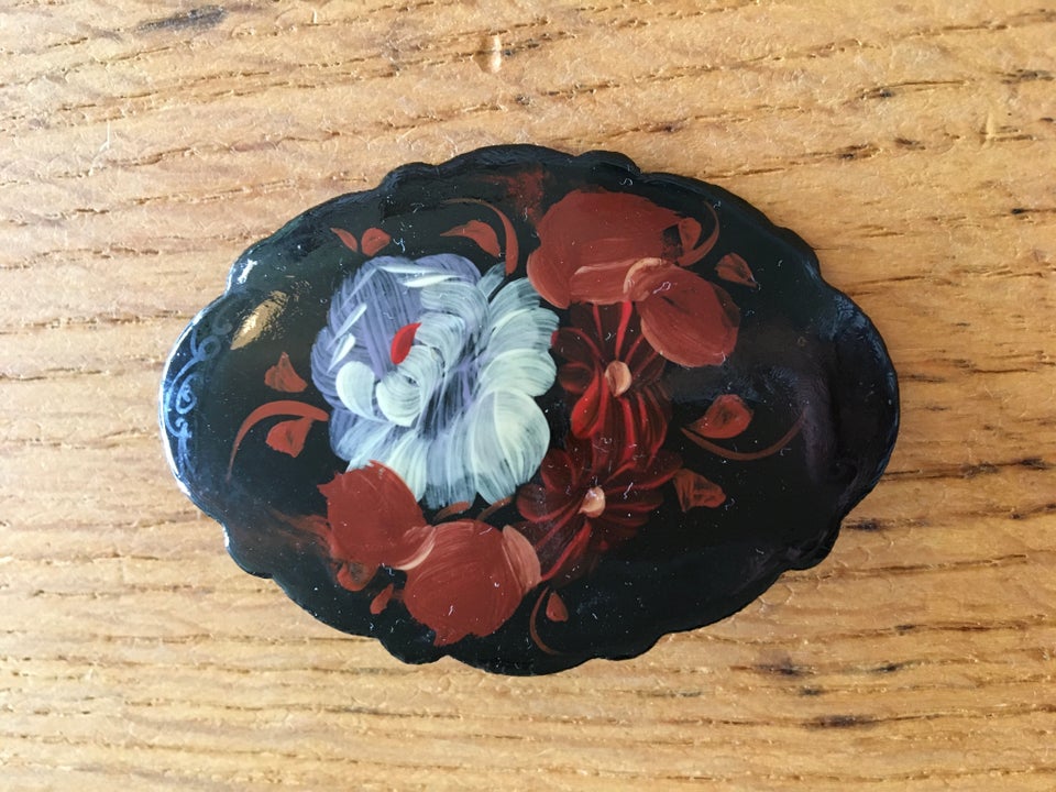 Broche, træ, Dk Retro