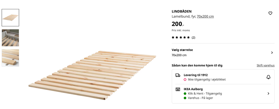 1½ seng, ikea , b: 140 l: 200