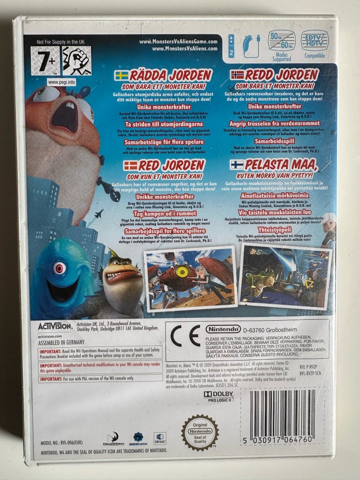 Monsters vs aliens Nintendo Wii