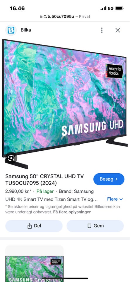 Samsung fladskærms TV