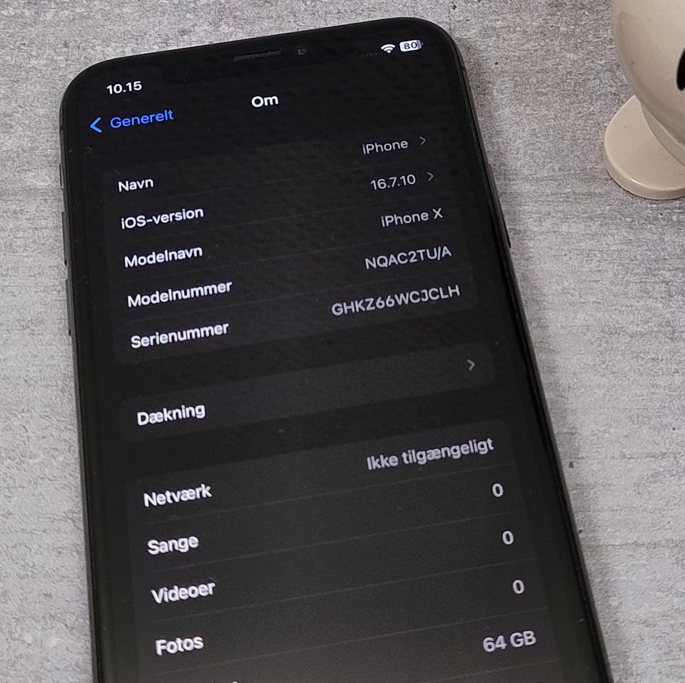 iPhone X 64 GB sort