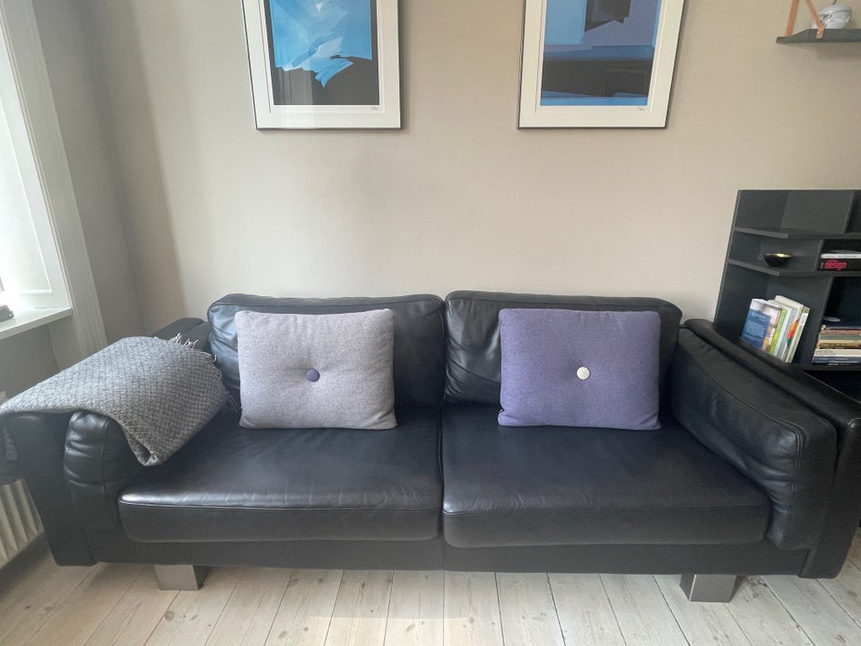 Sofa, læder, 3 pers.