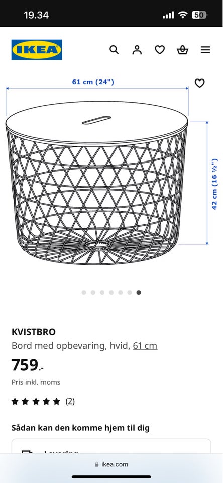 Sofabord, IKEA , metal