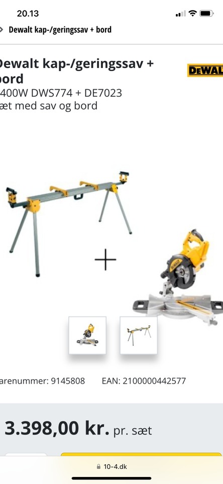 Dewalt kapsav med bord