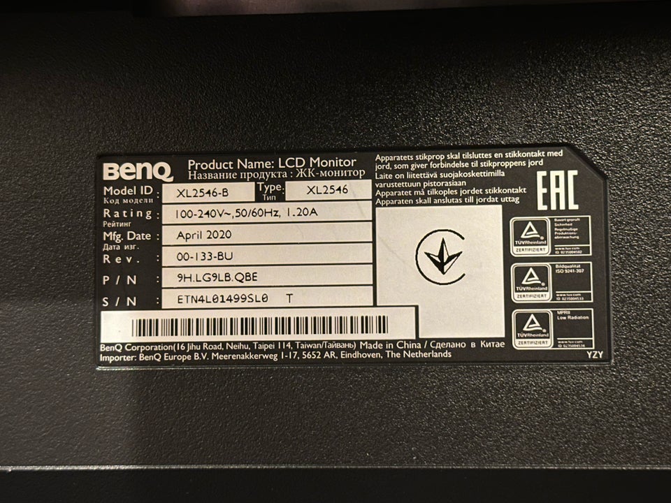 BenQ XL2546 24 tommer