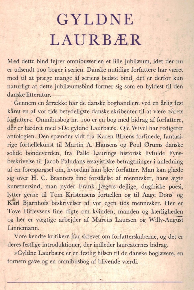 Gyldne laurbær - en antologi, -,