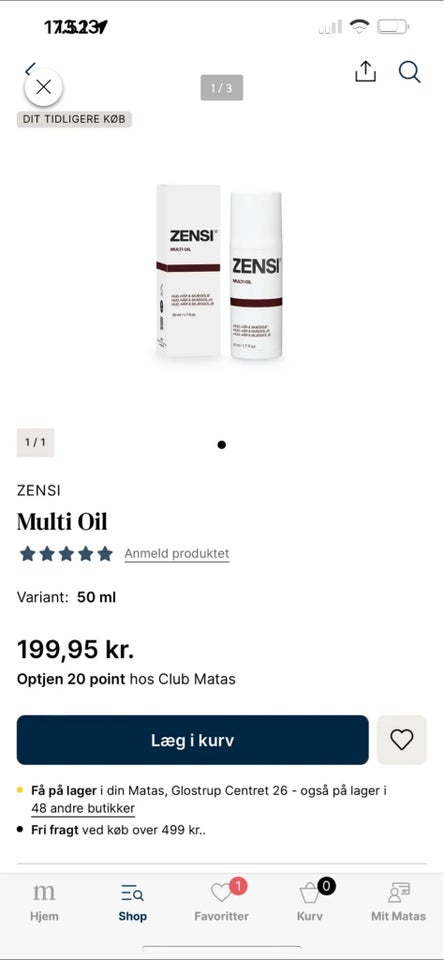 Ansigtsserum, Zensi grooming Oil,