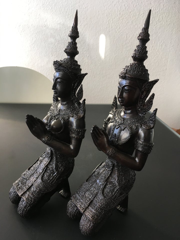 2 Tempeltjenere i bronze - H 32 cm
