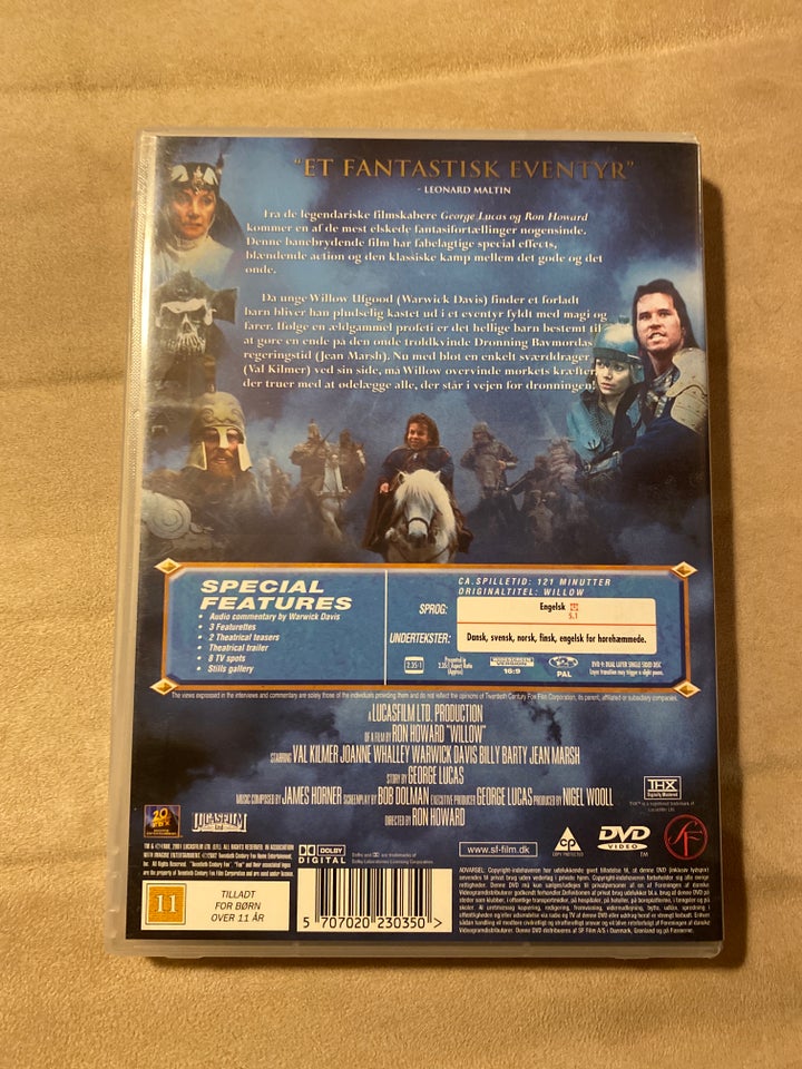 Willow, instruktør Ron Howard, DVD