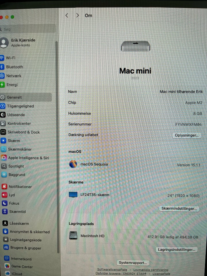 Mac mini, M2, 8 GB ram