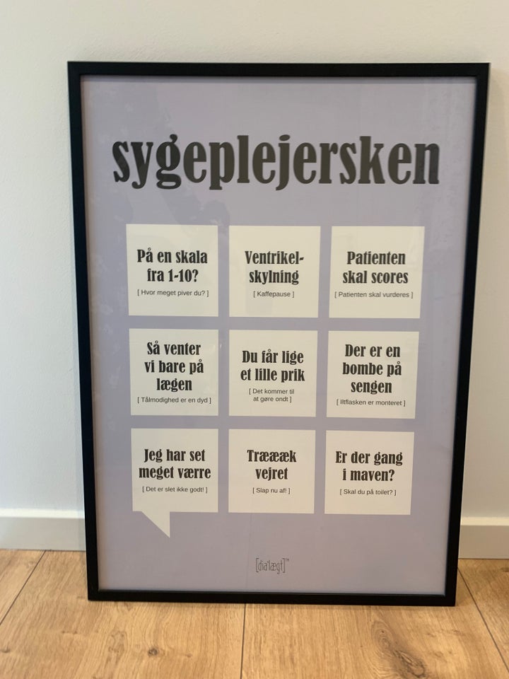 Dialægt plakat sygeplejerske b: