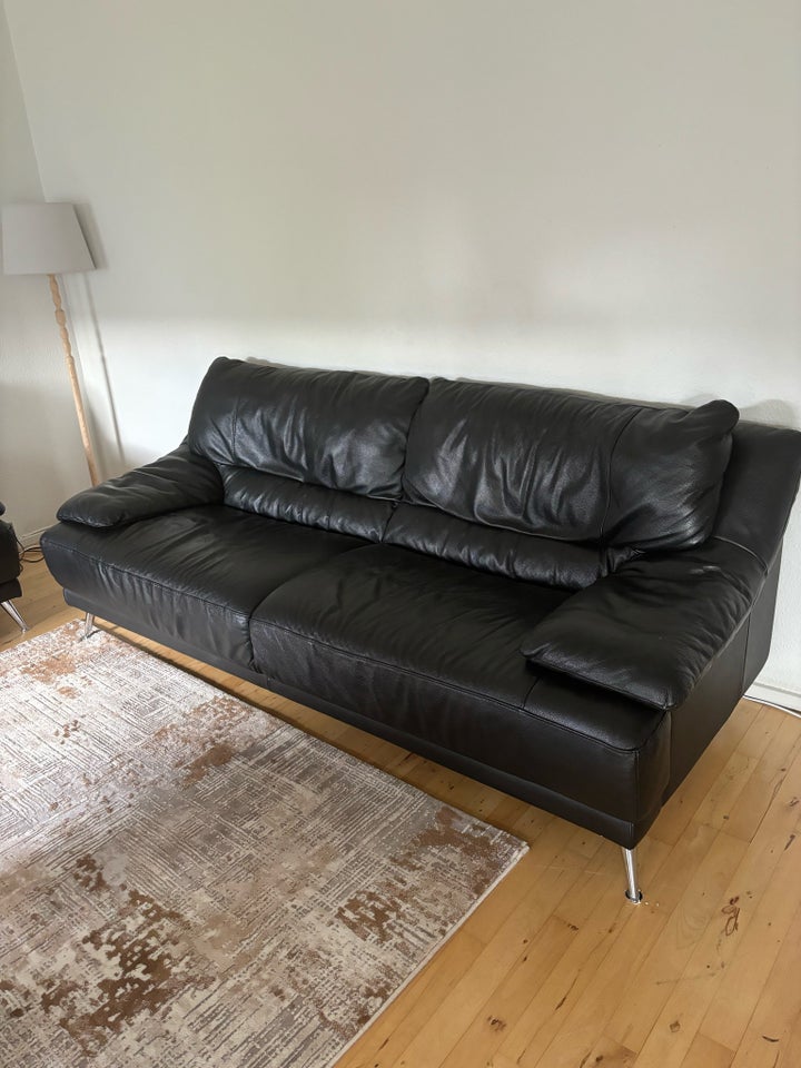 Sofa, læder, 3 pers.