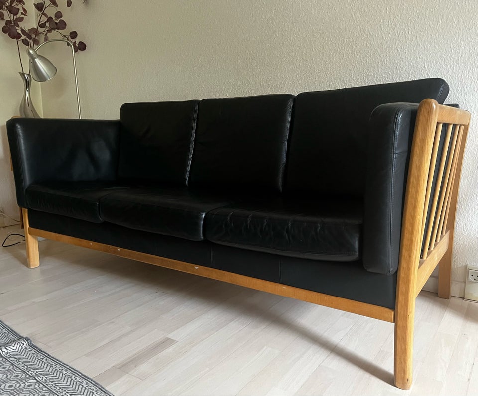 Sofa, læder, 3 pers.