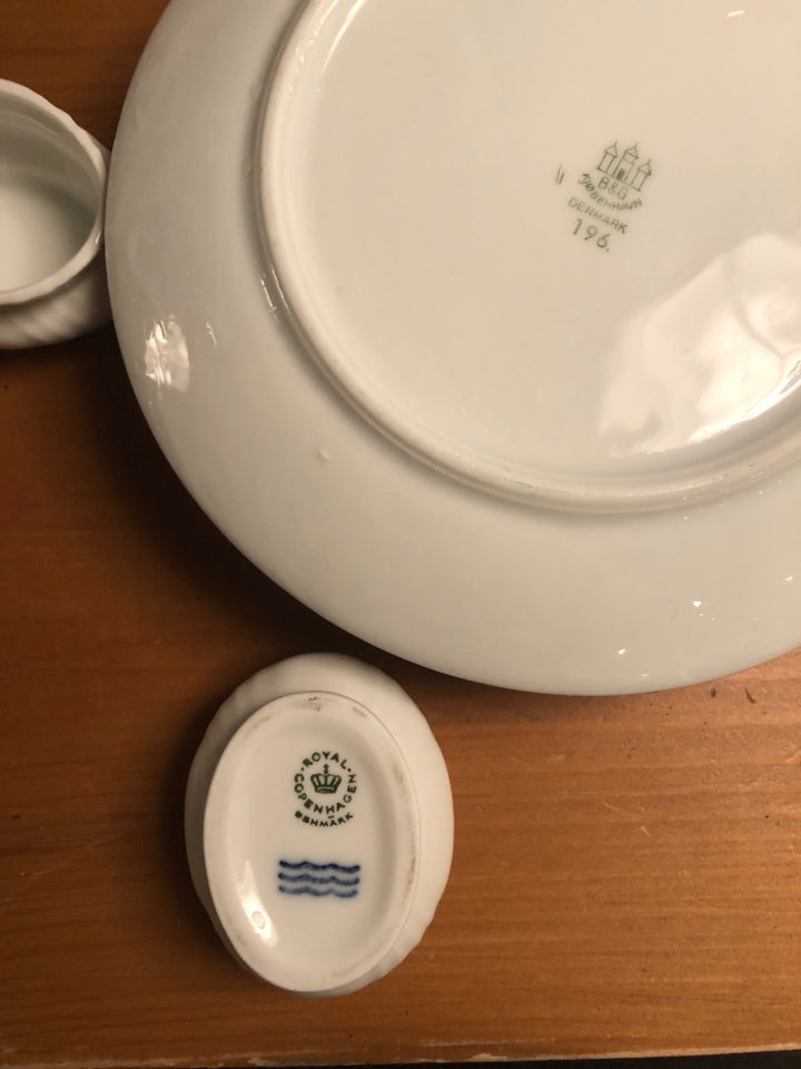 Porcelæn Saltkar smørskål med låg