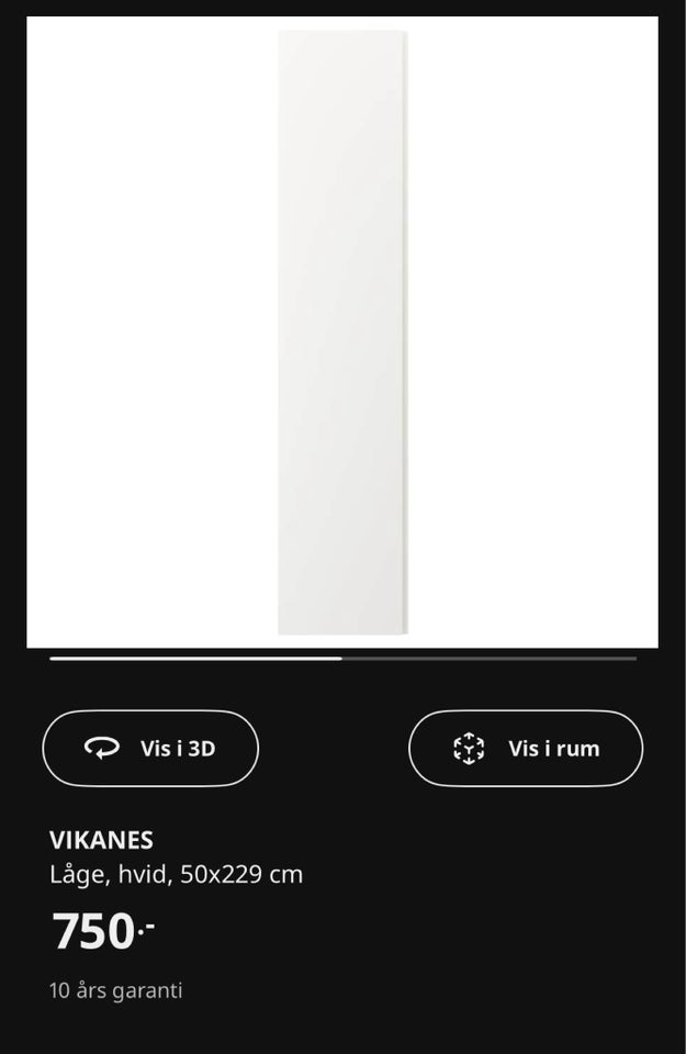 Skabslåge, Ikea Vikanes, b: 50 h: