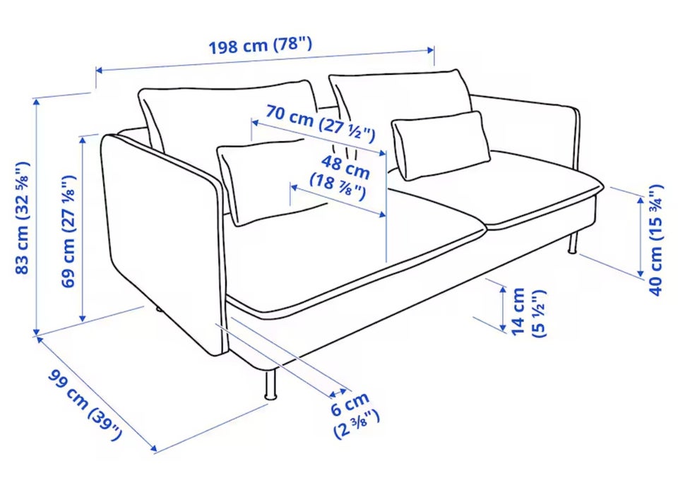 Sofa, stof, 3 pers.