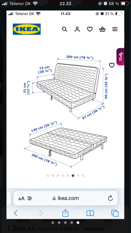 Sovesofa, IKEA NYHAMN