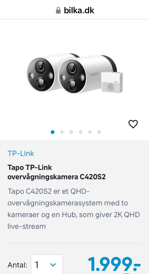 Overvågningskamera, Tapo 2k