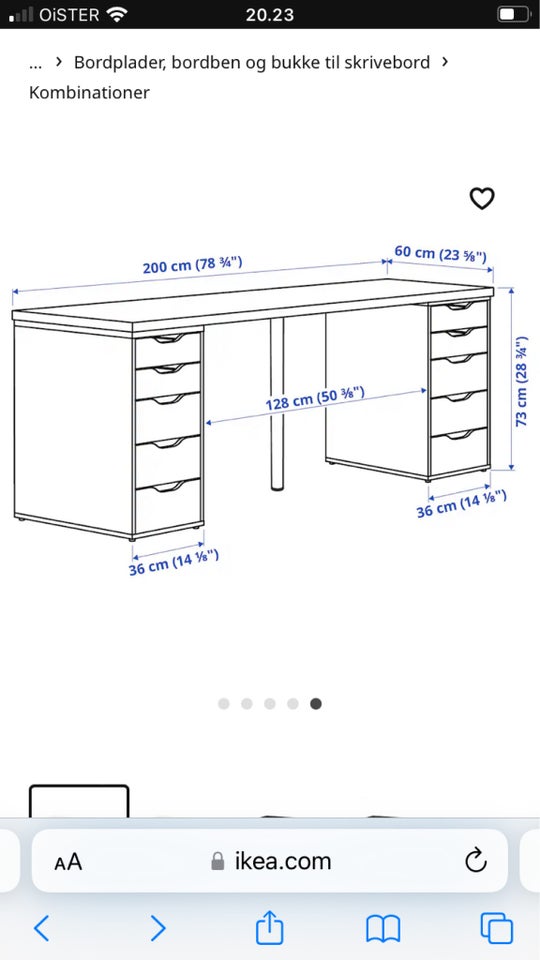 Skrive-/computerbord, Ikea