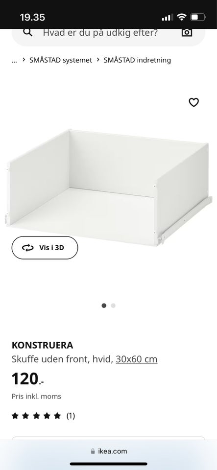 Tilbehør til skabe, Ikea, b: 60 d: 55