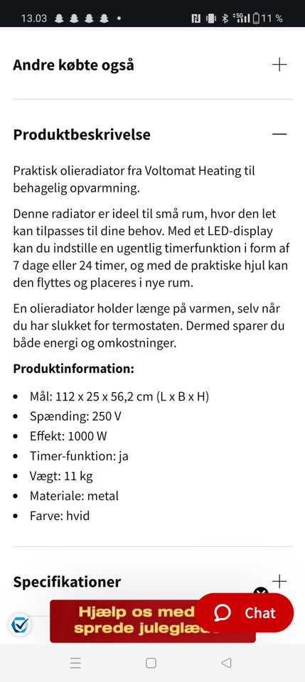 Olieradiator, Voltomat 1000 w