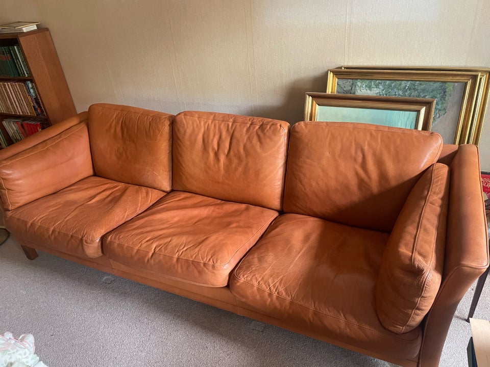 Sofa, læder, 3 pers.