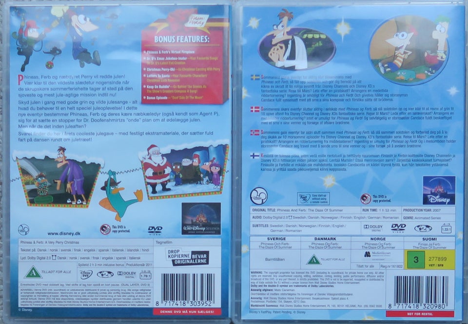 Phineas og Ferb, DVD, tegnefilm