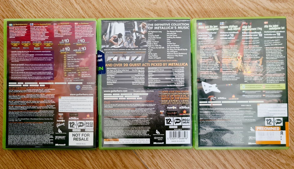 3 x Guitar Hero Xbox 360