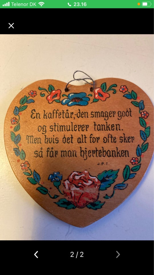 Andet, Hjerteskilt med kaffe snak