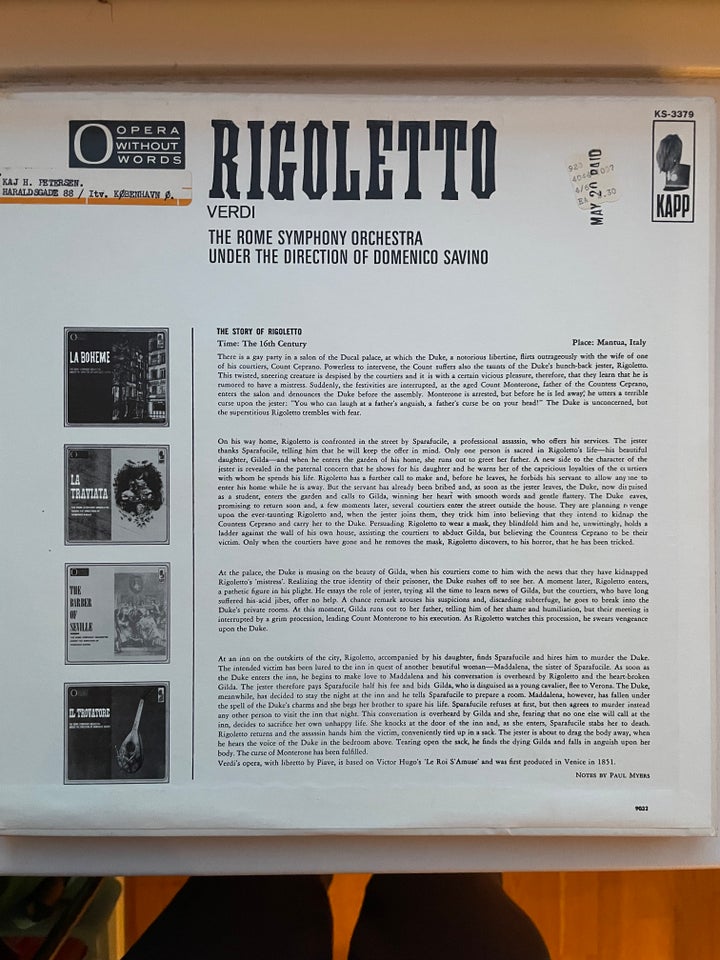 LP Verdi Rigoletto ( 1 Press)