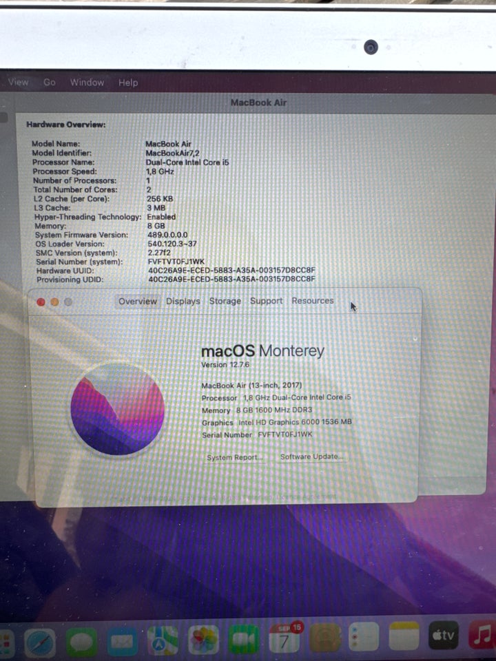 MacBook Air 2017 18GHz Dual Core