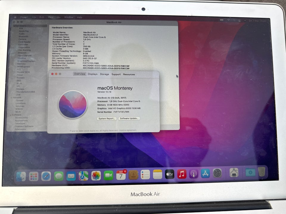 MacBook Air 2017 18GHz Dual Core