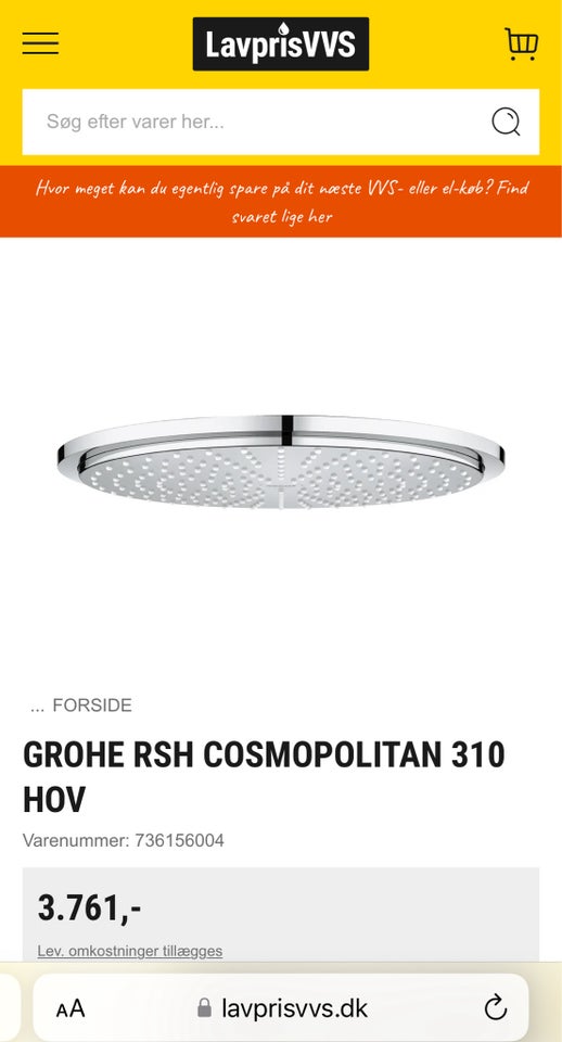 Brusehoved Grohe Cosmopolitan