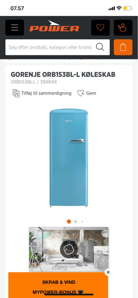 Køle/fryseskab, Gorenje Retro