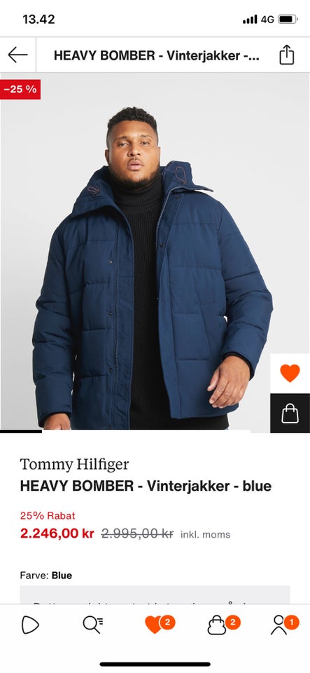 Vinterjakke str XXL Tommy