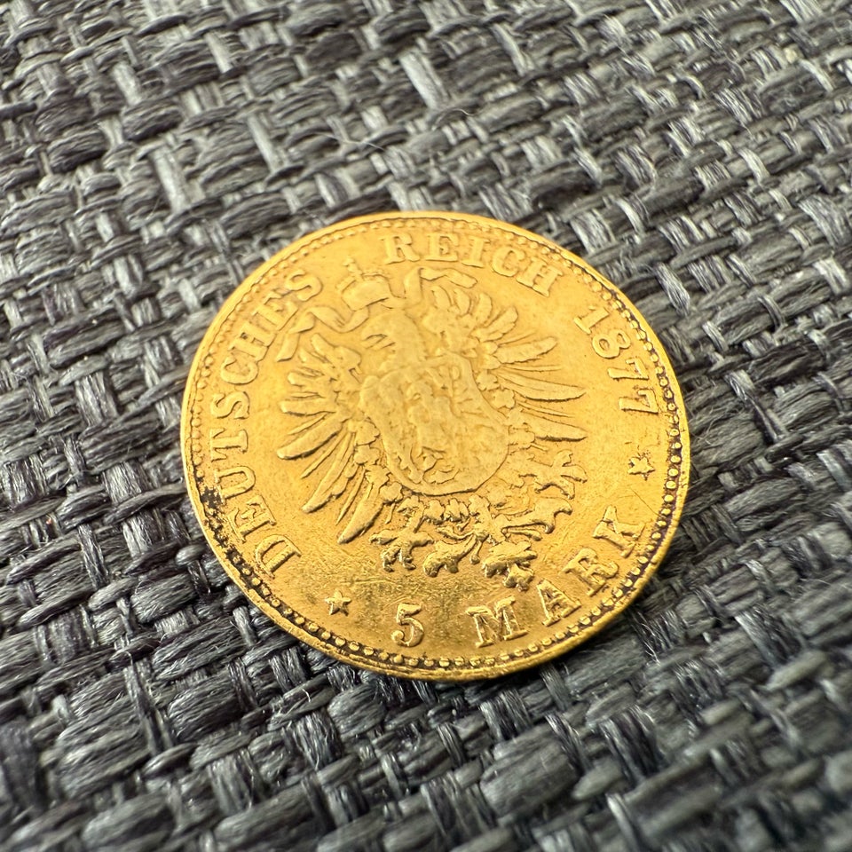 Vesteuropa, mønter, 5 mark 1877