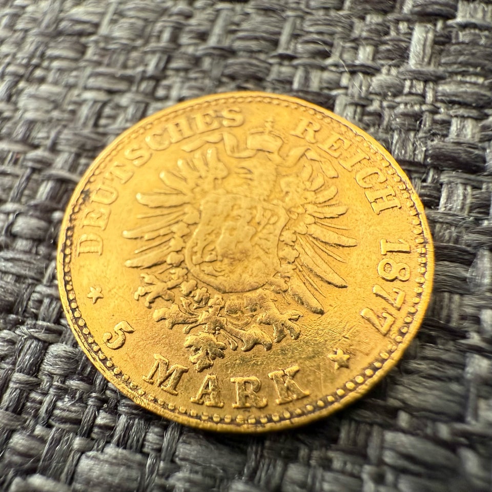 Vesteuropa, mønter, 5 mark 1877