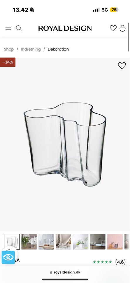 Glas Vase Alvor aalto