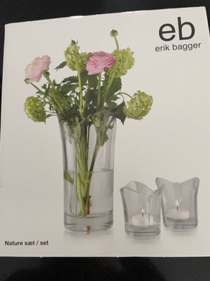 Vase og to lysestager Erik Bagger